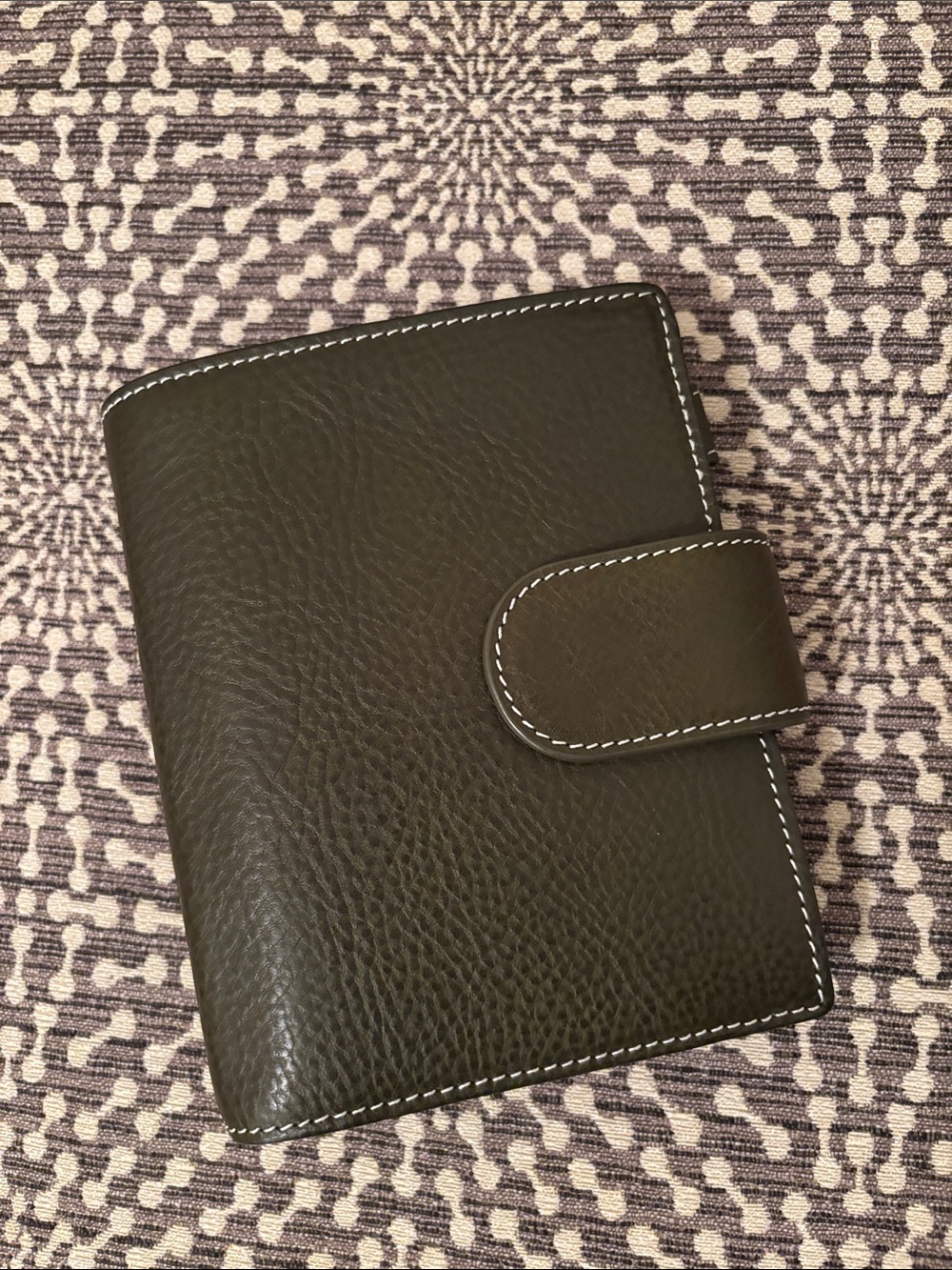 Burxxong Pocket Rings A7 Olive Green Leather Planner Notebook Cover 25MM Binder